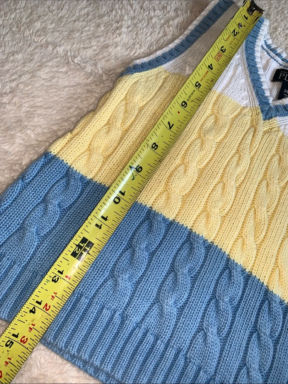 Children’s Place Blue & Yellow Sweater Vest 24M EUC